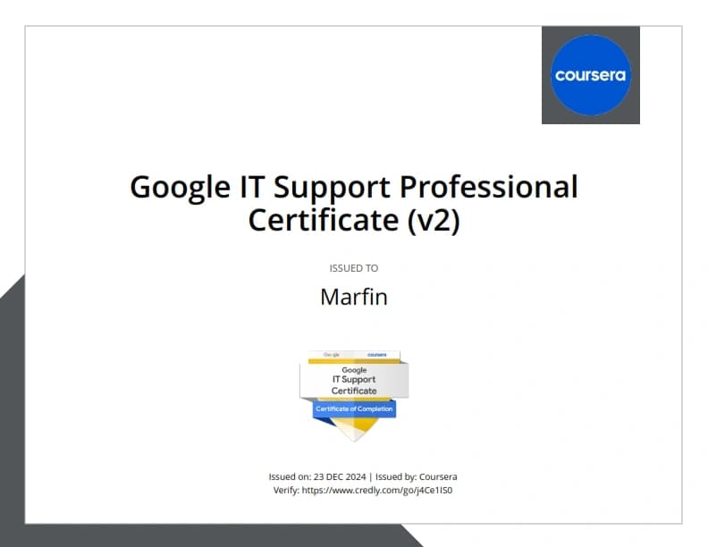 Google IT Support Professional Certificate