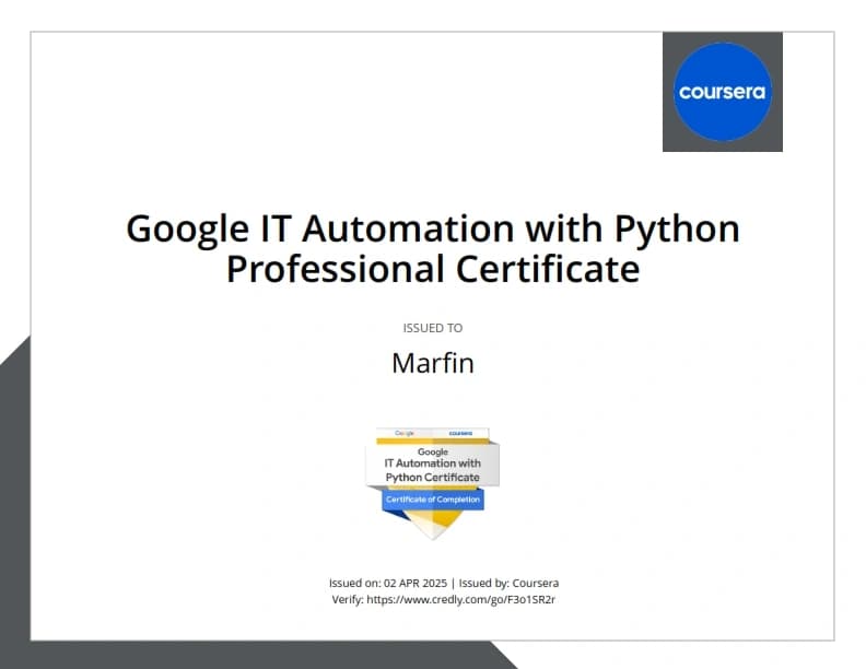 Google IT Automation with Python Professional Certificate