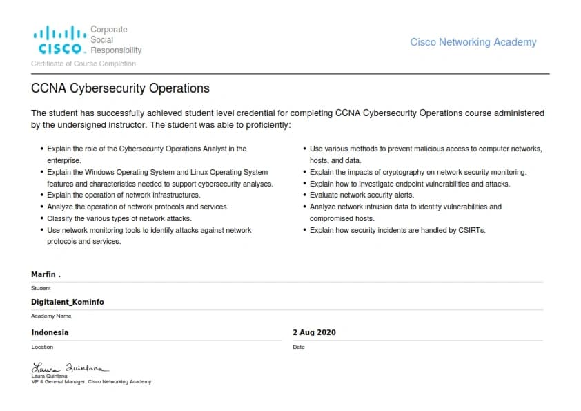 CCNA Cybersecurity Operations